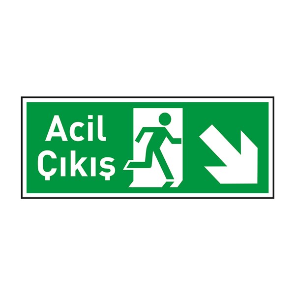 Acil Çıkış Sağ Aşağı Ok FotolümenliAcil Çıkış Levhaları