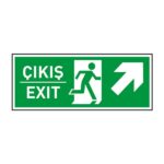 Çıkış Exit Sağ Yukarı Ok FotolümenliAcil Çıkış Levhaları