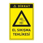 Dikkat El Sıkışma Tehlikesi LevhasıDikkat ve Tehlike Levhaları