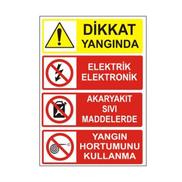 Dikkat Yangında Kullanma Levhası