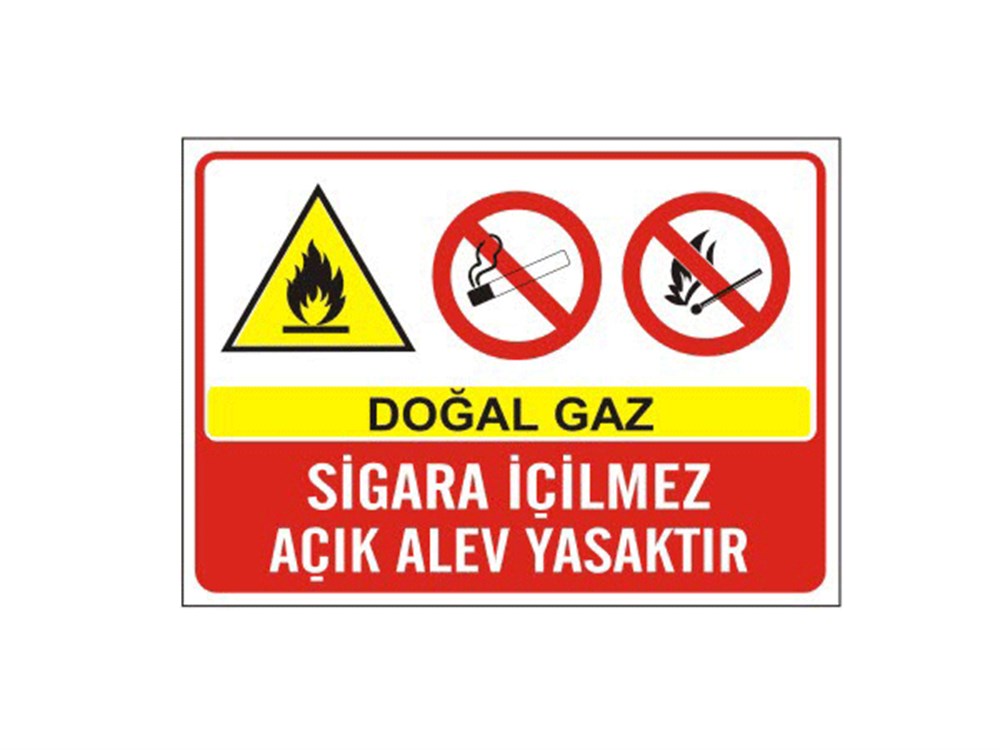 Doğalgaz Sigara İçilmez Açık Ateşle Yaklaşma