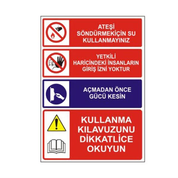 Kullanma Klavuzunu Dikkatlice Okuyun Levhası