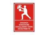 Yangın Söndürme Cihazlarının Yerini Değiştirmeyin Levhası