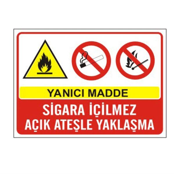 Yanıcı Madde Sigara İçilmez Açık Ateşle Yaklaşma