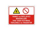 Yanıcı Ve Parlayıcı Maddeleri Yanyana Koymak Tehlikeli Ve Yasaktır Levhası