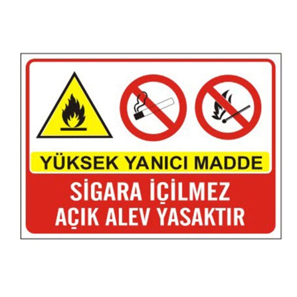 Yüksek Yanıcı Madde Sigara İçilmez Açık Ateşle Yaklaşma